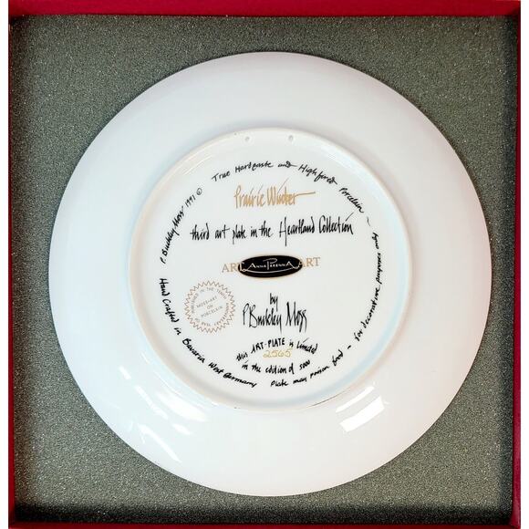 P. Buckley Moss "Prairie Winter" Collectors Plate Limited Edition 2565/5000 COA - Picture 5 of 10